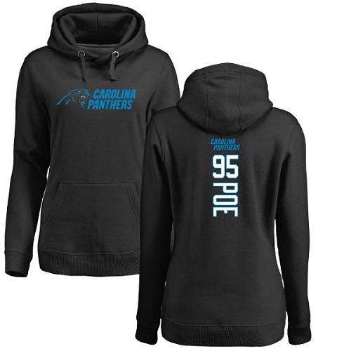 Carolina Panthers Black Women Dontari Poe Backer NFL Football #95 Pullover Hoodie Sweatshirts->nfl t-shirts->Sports Accessory
